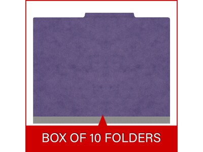 Medical Arts Press Pressboard Classification Folder, 2-Dividers, 2" Expansion, Letter Size, Purple, 10/Box (DV-T42-26-3PRP-PKT)