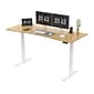 FlexiSpot E7 72"W Electric Adjustable Bamboo Top Standing Desk, White (E7WCR7230LBZB)