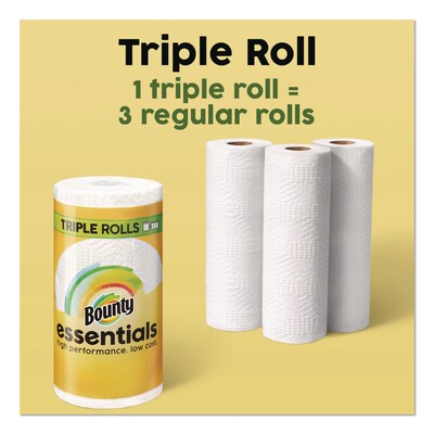 Bounty Essentials Select-A-Size Triple Paper Towels, 2-Ply, 162 Sheets/Roll, 12 Rolls/Carton (80811697)