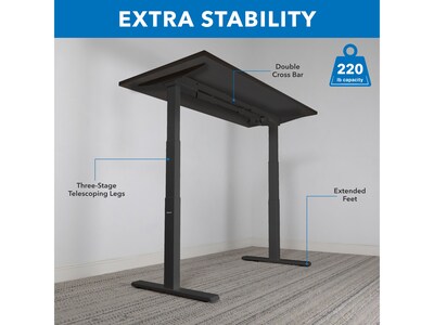Mount-It! Ultimate 55"W Electric Rectangular Adjustable Standing Desk, Black (MI-18079)