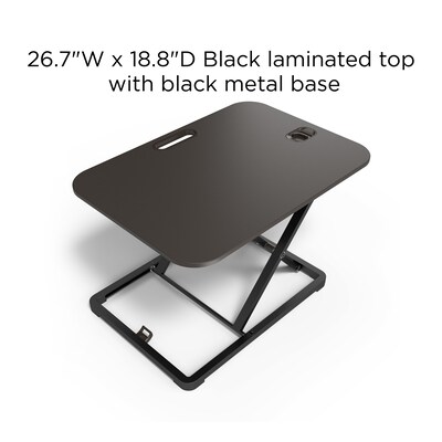 Union & Scale™ FlexFit™ 27"W Manual Rectangular Adjustable Desk Converter, Black (UN45516-CC)
