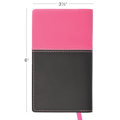 2027 Excello Brands 3.5" x 6" Weekly & Monthly Standard Planner, Paperboard Cover, Pink/Black (PKT-CY27-PK-PEN)