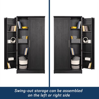 Sauder HomePlus 71"H Storage Cabinet with 12 Shelves, Raven Oak (446898)