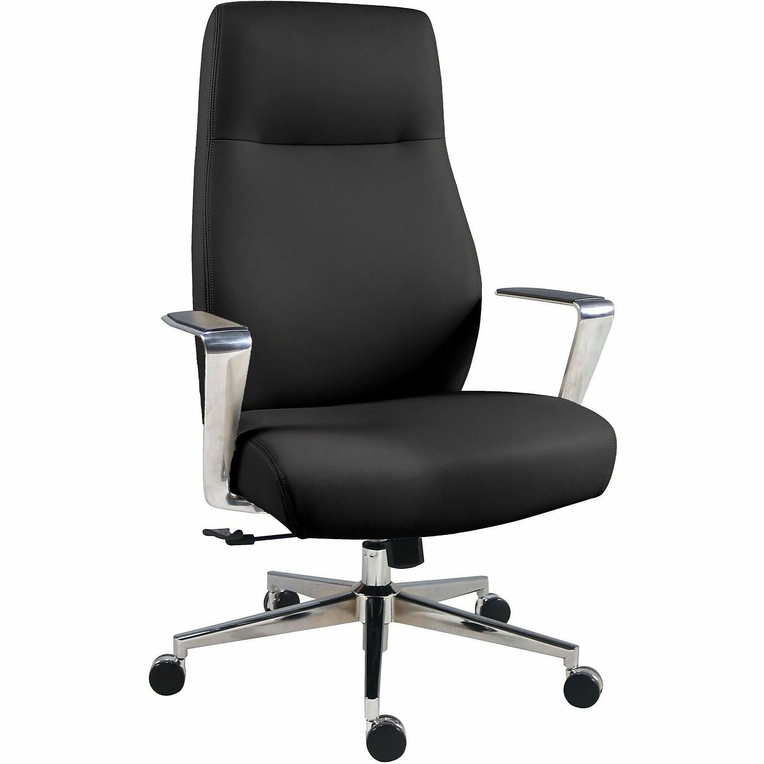 Lorell Fuerte Ergonomic Polyurethane Swivel Executive/Conference Chair, Black (LLR63305)