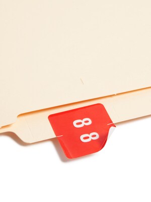 Smead DCC Labels File Folder Label, 8, Red, 250 Labels/Pack (67428)