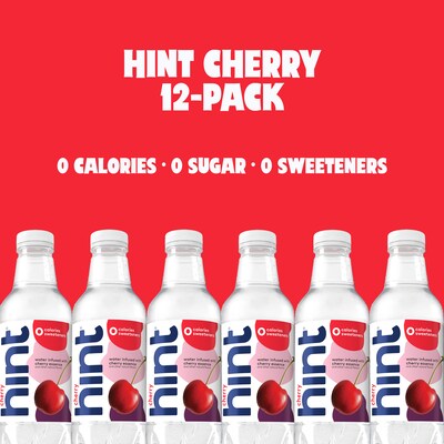 Hint Cherry Flavored Water, 16 oz., 12/Carton (184739001573)