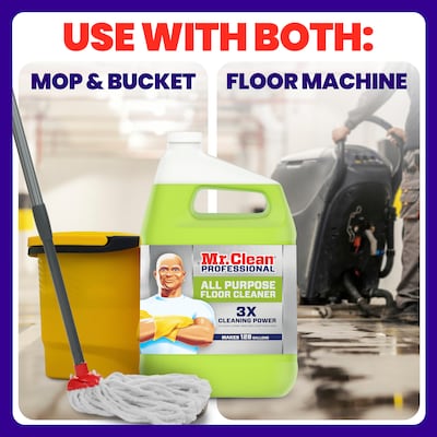 Mr. Clean Professional All Purpose Floor Cleaner, Lemon Scent, 1 Gallon, 3/Carton (PGC02621)
