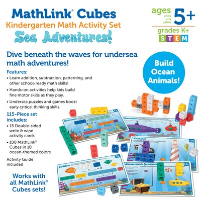 Learning Resources MathLink Cubes Sea Adventure Kindergarten Math Activity Set (LER9333)