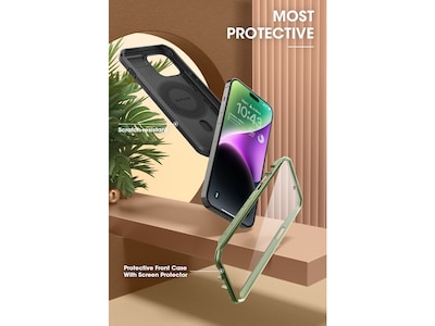 SupCase Unicorn Beetle PRO MAG Rugged Case for iPhone 15, Dark Green (SUP-iPhone2023-6.1-MagPro-SP-Guldan)