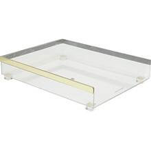 Mind Reader Cosmopolitan Collection Acrylic Paper Tray, Clear/Gold (COSPAP-GLD)
