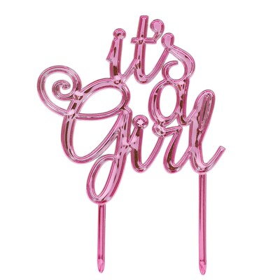 Party City Its a Girl Cake Topper, Pink (AM100028)