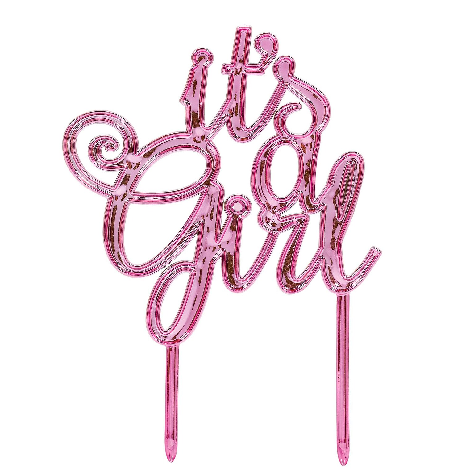 Party City Its a Girl Cake Topper, Pink (AM100028)