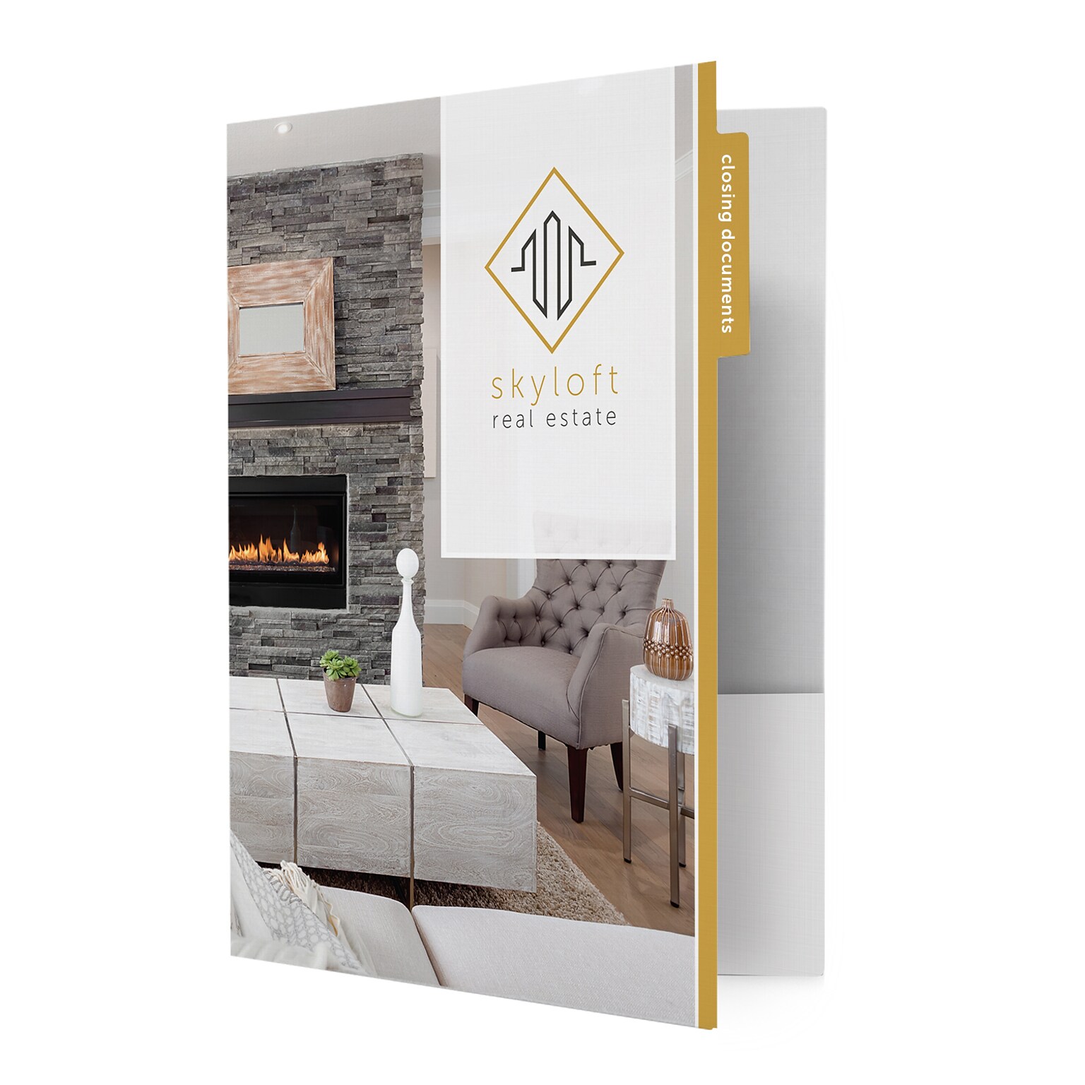 Custom Full Color Top Tab File Folder with Two Pockets, 80# Bright White Linen Cover Stock, 50/Pack