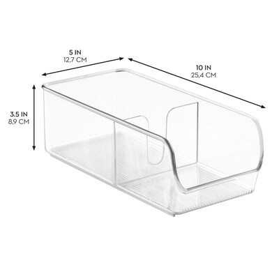iDESIGN 2-Compartment Plastic Desk Organizer, Clear, 2 Piece (28194M2)