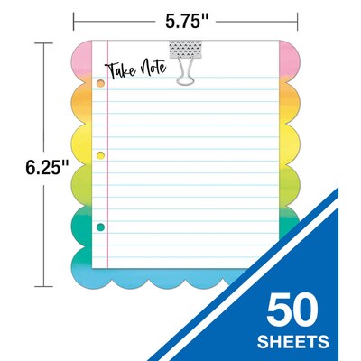 Happily Ever Elementary Creatively Inspired Take Note Notepad, 5.75" x 6.25", Multicolored, 50 Sheets/Pad, 6 Pads/Bundle