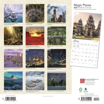 2023 BrownTrout Magic Places 12 x 12 Monthly Wall Calendar, (9781975452100)