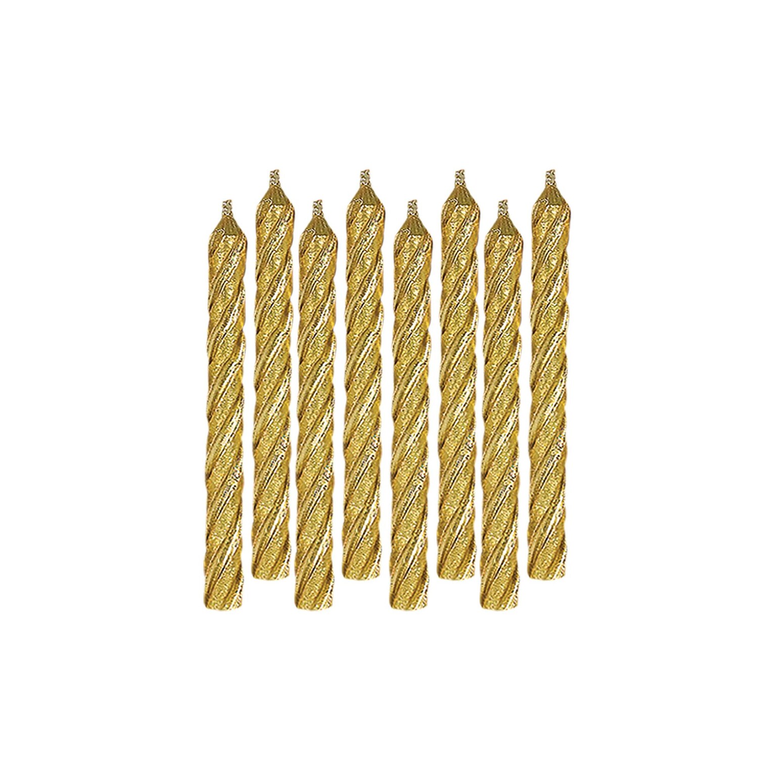 Party City Spiral Birthday Candles, Metallic Gold, 12/Pack (AM170435)