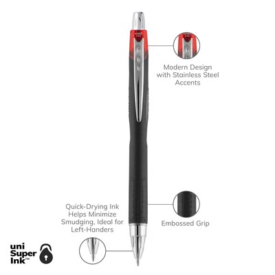 uni-ball Jetstream RT Retractable Ballpoint Pen, Medium Point, 1.0mm, Red Ink, Dozen (73834)