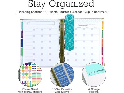 Global Printed Products 9" x 11" Wedding Planner, Hardcover, White/Gold (GPP-PLNR-GLD)