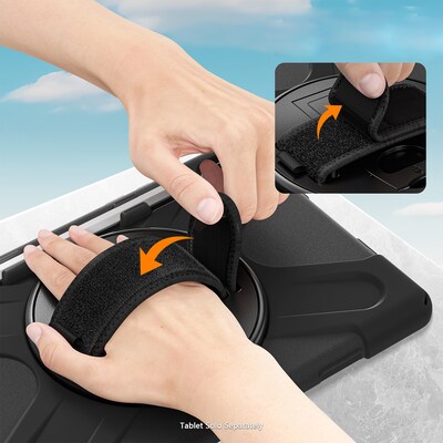 SaharaCase Raider-X Series Heavy Duty Case for Galaxy Tab S11, Hand Strap & Shoulder Strap, Scorpion Black (TB00492)