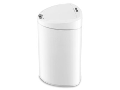Nine Stars Plastic Sensor Trash Can, 2.6-Gallon, White (DZT-10-29)