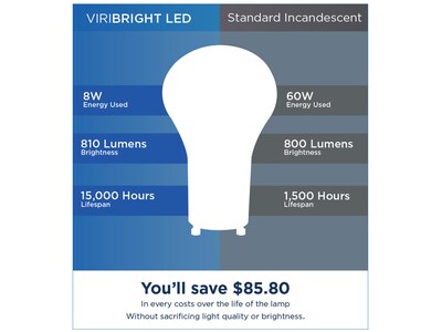 Viribright 9-Watt Warm White LED General-Purpose Bulb, Dozen (640335-12ES)