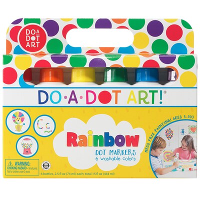 Do-A-Dot Art! Washable Dot Markers, Broad Tip, Assorted Colors, 6/Pack, 3 Packs/Bundle (DAD103-1)