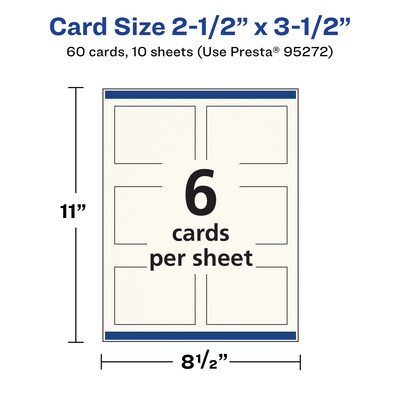 Avery Business Cards, 2.5" x 3.5", Matte Ivory, 60/Pack (95272)