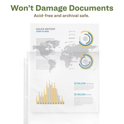 Avery EcoFriendly Recycled Economy Sheet Protectors, 8.5" x 11", Semi-Clear, 100/Pack (75537)