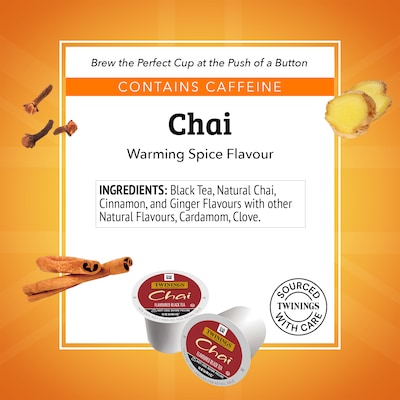 Twinings Chai Black Tea, Keurig® K-Cup® Pods, 24/Box (TNA09954)