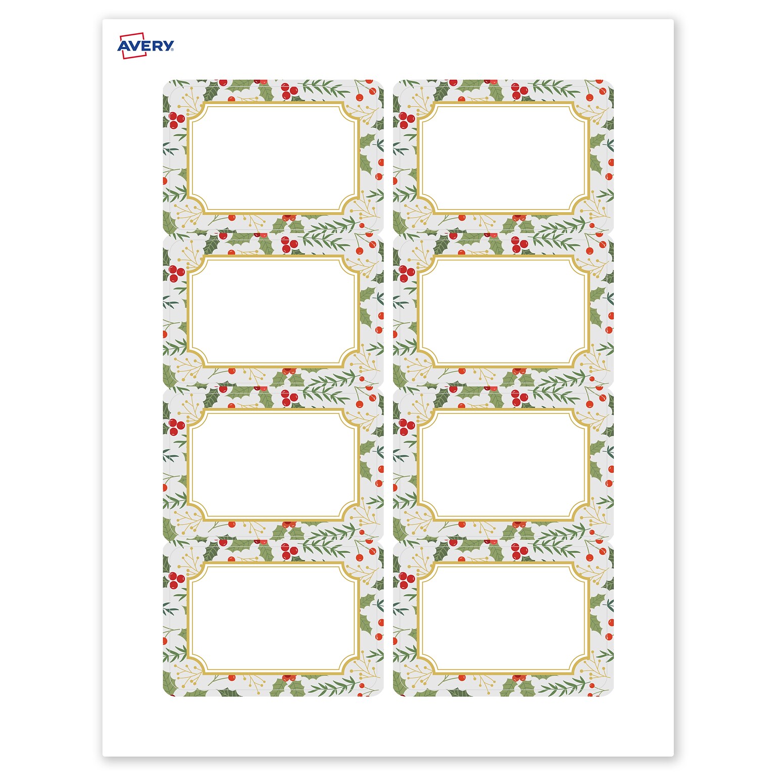 Avery Rectangle Multipurpose Labels, 2-1/3 x 3-3/8, White, 80/Pack (19479370453)