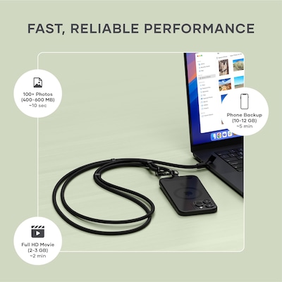 OntheGo Crossbody Lanyard Cable (Black)