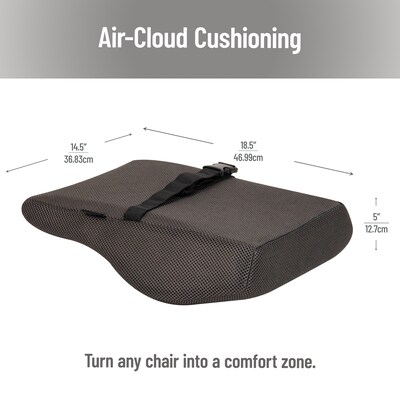 Mind Reader Memory Foam Ergonomic Lower Back Cushion Office Chair Support, Gray (VERTBACK-GRY)