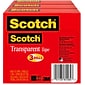 Scotch Transparent Tape Refill, 1" x 72 yds., 3 Rolls/Pack (600-72-3PK)