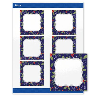 Avery Square Multipurpose Labels, 3 x 3, White, 60/Pack (19479370618)