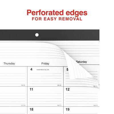 2025-2026 Staples 18" x 11" Academic Monthly Desk Pad Calendar, Black (ST17004-25)