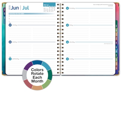 2026-2027 Excello Brands 8.5" x 11" Academic Weekly & Monthly Planner, Paperboard Cover, Orchid (FSHN-AY26-8511-81)