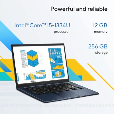 ASUS Vivobook X1404 14 Laptop, Intel Core i5-1334U, 12GB RAM, 256GB SSD, Windows 11 Home (X1404VA-I512256)