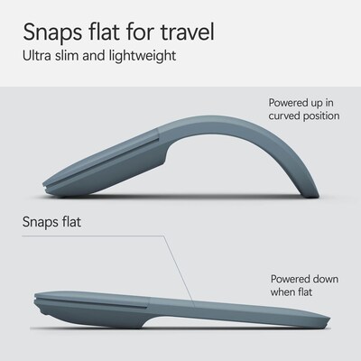 Microsoft Surface Arc Wireless Curved Ambidextrous BlueTrack Mouse, Ocean (EP2-32755)