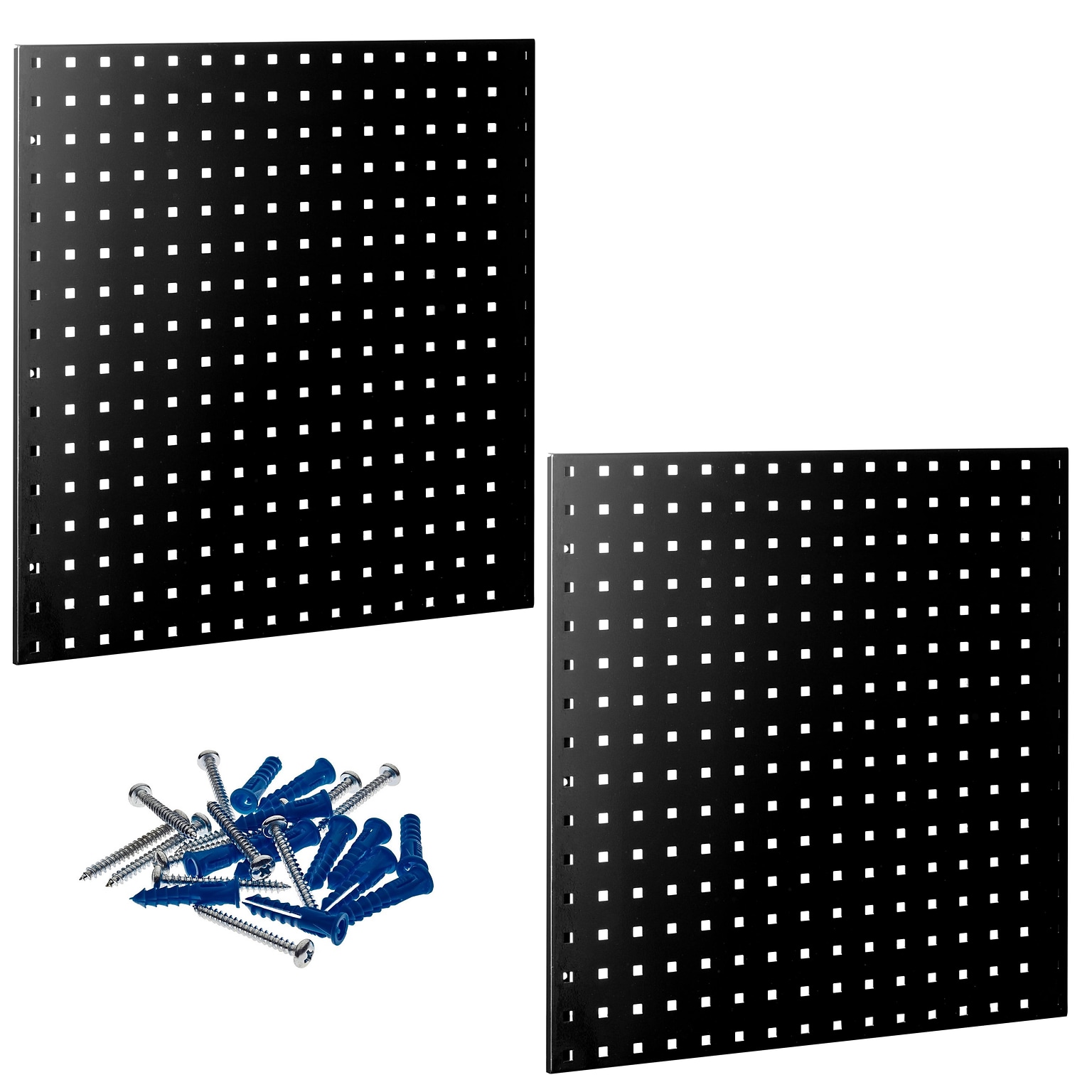 Triton Products LocBoard 24 x 24 x 9/16 Steel Square Hole Pegboards, 2/Set (LB1-BK)