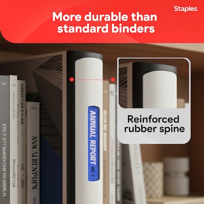 Staples 2" 3-Ring Better Binder, D-Ring, White (ST55873-CC)