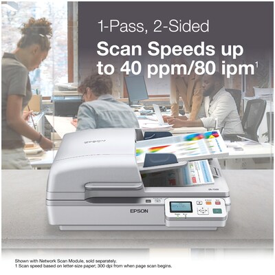 Epson WorkForce DS-7500 Color Document Scanner, Gray (B11B205321)