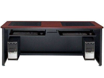 VersaDesk 60W Downview Computer Desk, Cherry/Black (DV6024-BC)