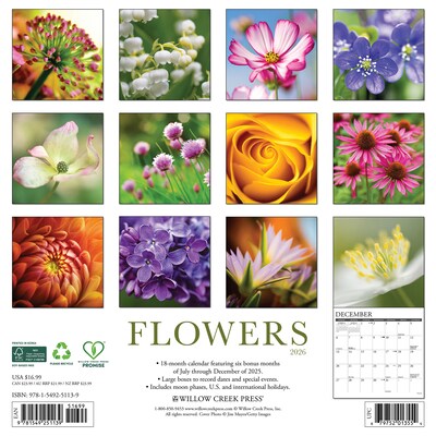 2026 Willow Creek Flowers 12 x 12 Monthly Wall Calendar (51139X)