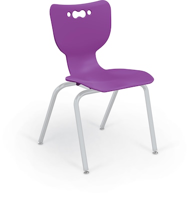 MooreCo 18 Hierarchy Student Chair with 4 Legs, Purple/Platinum Base (703673562065)