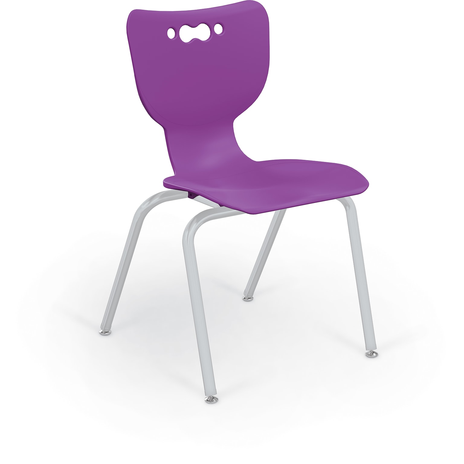 MooreCo 18 Hierarchy Student Chair with 4 Legs, Purple/Platinum Base (703673562065)