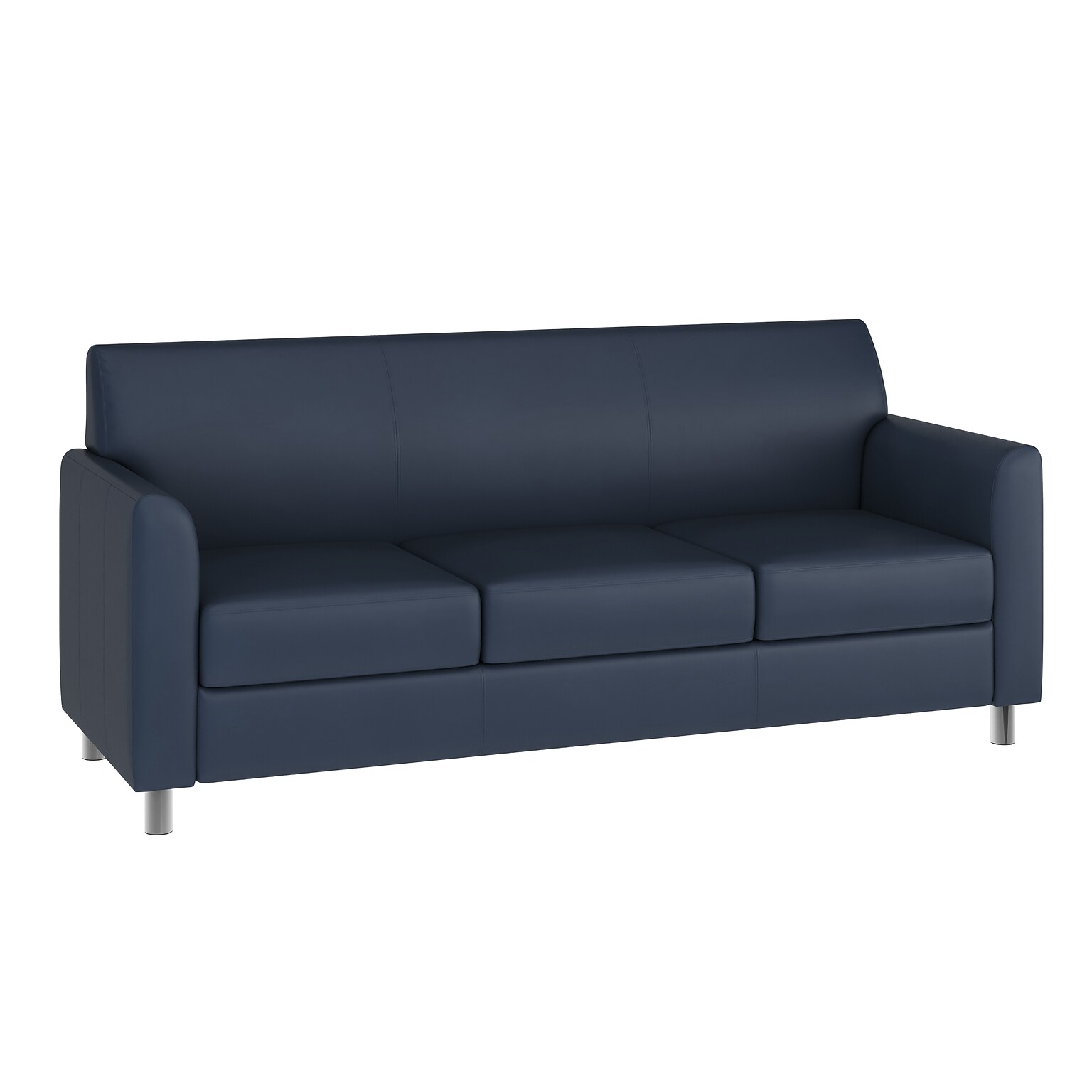 Flash Furniture Hercules Diplomat LeatherSoft Sofa, Navy/Chrome Legs (BT8273NVYCHR)