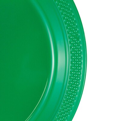 JAM Paper 9" Plastic Plates, Green, 80/Pack (255328197G)