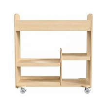 Flash Furniture Bright Beginnings Mobile 18-Section Storage Cart, 31.75H x 33.25W x 15.75D, Natur