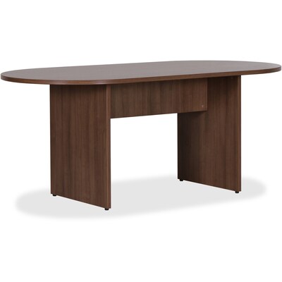 Lorell Essentials 72 W Oval Conference Table, Walnut Laminate (LLR69988)
